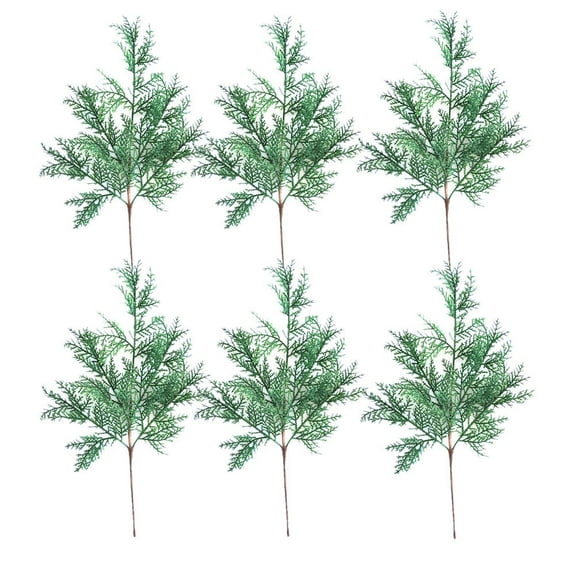 CTIRCHIU 6pcs Pine Cypress Wedding Decor Lifelike Appearance Green Short Branch for Homeowners