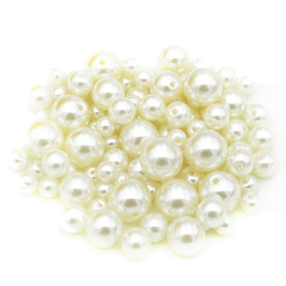 CTIRCHIU 70Pcs White Jewelry Beads Plastic Beads for Craftwork Durable ABS Material