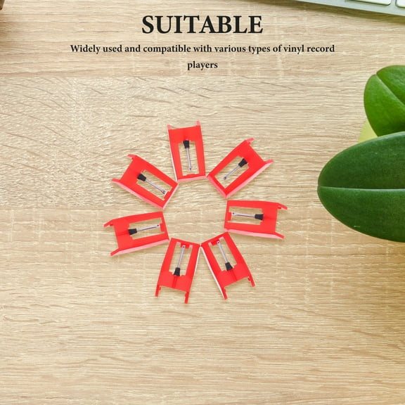CTIRCHIU Turntable Needle Replacement Red Plastic and Aluminum 7Pcs