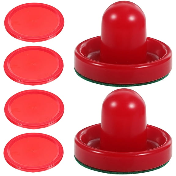 CTIRCHIU 8Pcs Air Hockey Supplies Red Pushers Set with Ergonomic Design for Smooth Control