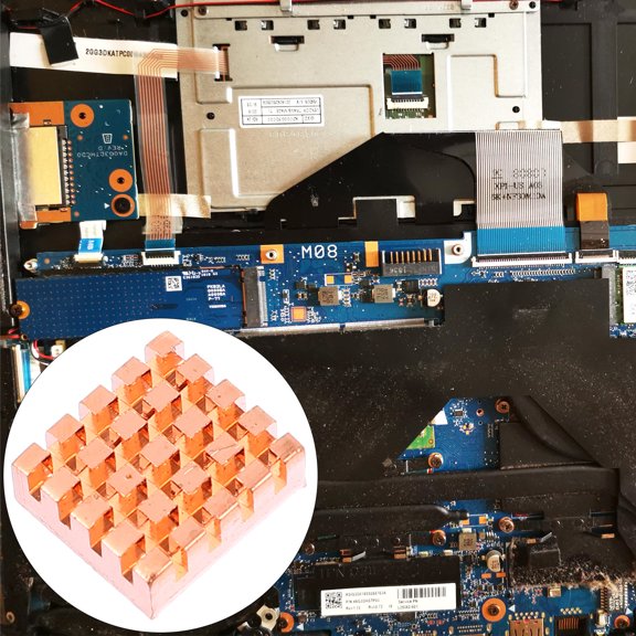 CTIRCHIU 8Pcs Golden Computer Thermal Chips with Efficient Heat Sink for Motherboard Graphics Sound Card