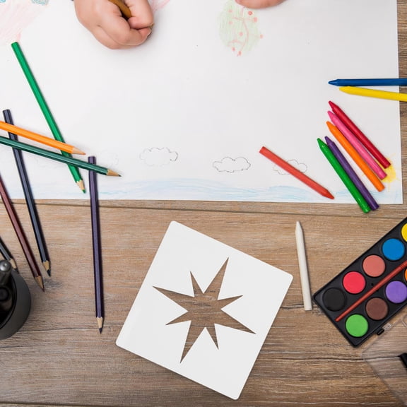 CTIRCHIU White Plastic Star Stencils for Painting on Fabric, Wall, Ceiling - Reusable, Easy to Use, Ideal for Decoration