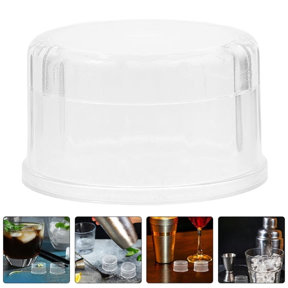 CTIRCHIU 8Pcs Transparent Plastic Shaker Caps Spillproof Lid Replacement for Cocktail and Tea