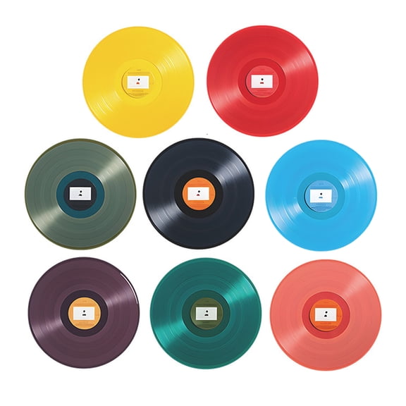 CTIRCHIU 8Pcs Vinyl Records Wall Decor Music Notes Stickers Assorted Color Wall Decoration for Restaurant Decor