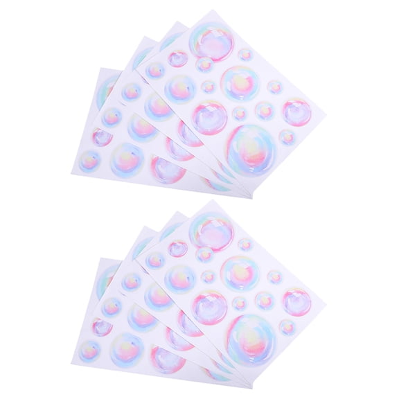 CTIRCHIU 8Pcs Watercolor Bubble Wall Decals Ocean Theme Peel and Stick Bath Window Stickers Assorted Color