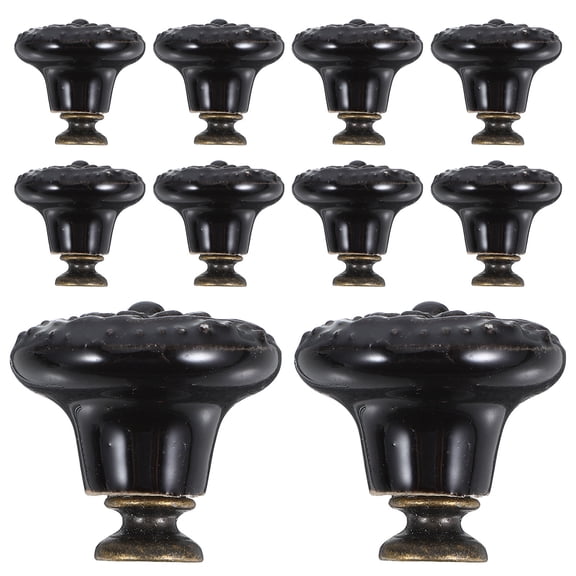 CTIRCHIU Ceramic Cabinet Knobs Black Vintage Design for Decoration 8Pcs
