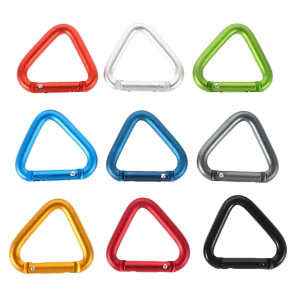 CTIRCHIU 9-Pack Small Aluminum Triangular Carabiner Clips Lightweight for Outdoor Climbing, Hiking, Backpacking Gear
