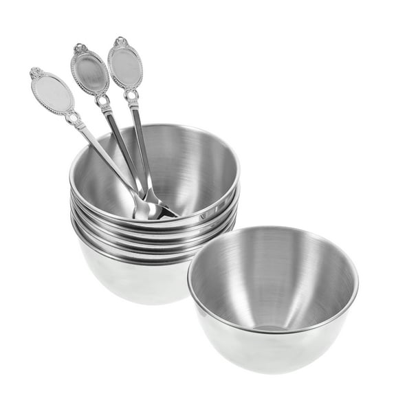 CTIRCHIU 9Pcs Small Stainless Steel Condiment Cups with Spoons for Sushi and Appetizers
