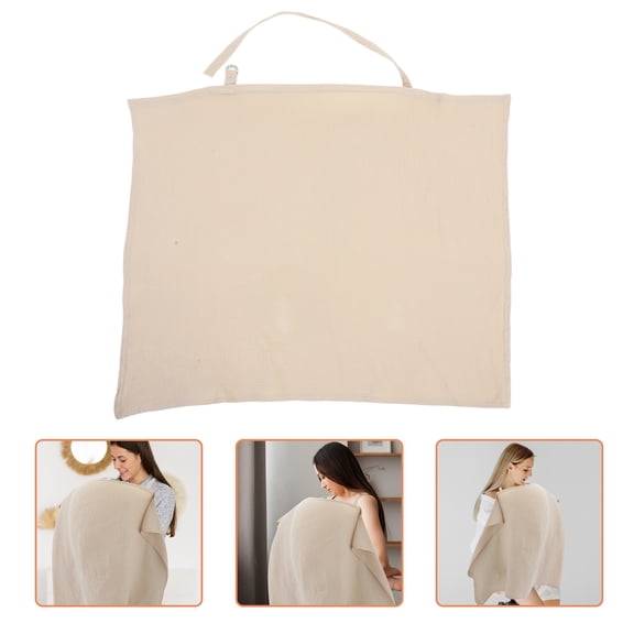 CTIRCHIU Beige Cotton Breastfeeding Cover with Adjustable Neck Strap, Scarf for Moms, 1 Piece