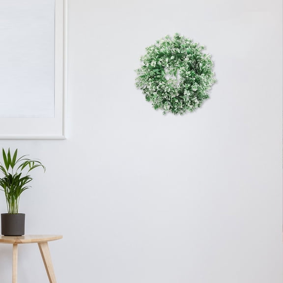 CTIRCHIU Artificial Flower Orchid Wreath for Decor with Realistic Butterflies Low Maintenance Green 24.0 Inches