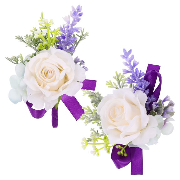 CTIRCHIU Artificial Wedding Boutonniere and Wrist Flowers Set, Decorative Cloth Floral Accessories for Special Occasions