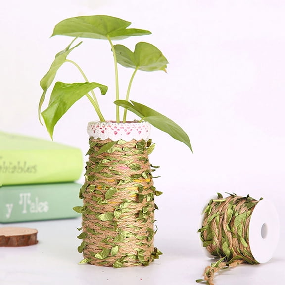 CTIRCHIU Artificial Leaves Burlap Rope with Hemp Rope for Decoration Assorted Color Natural Look