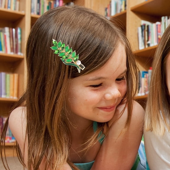 CTIRCHIU Assorted Color Crystal Leaf Hair Clip Set Unique Rhinestone Duck Bill Claw Clips for Stylish Bangs