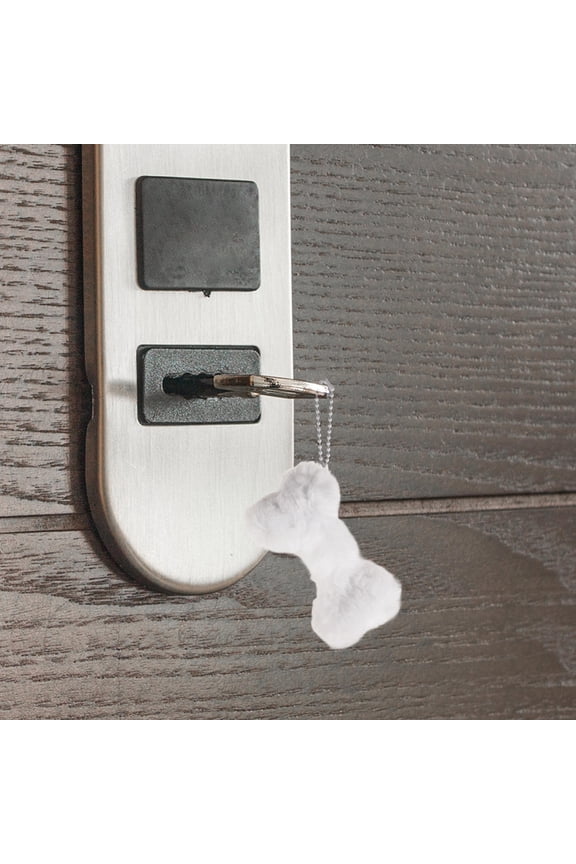 5Pcs Bone Shaped Plush Key Holder Cute White Keychain for Backpack Bag Ornament