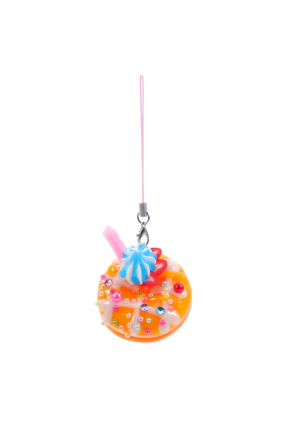 Bag Pendant Decoration Doughnut Keyring PVC 1Pcs Key Holder for Young Adults