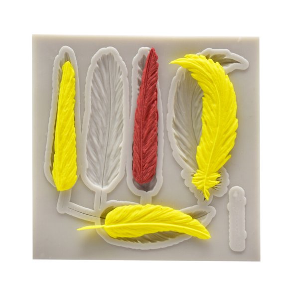 CTIRCHIU Silicone Cake Mold Feather Design Grey for Fun Baking Projects