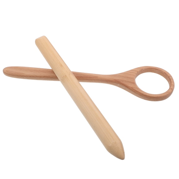 CTIRCHIU 15.5 Inch Beige Wooden Danish Dough Whisk for Sourdough and Bread Mixing - Kitchen Baking Tool