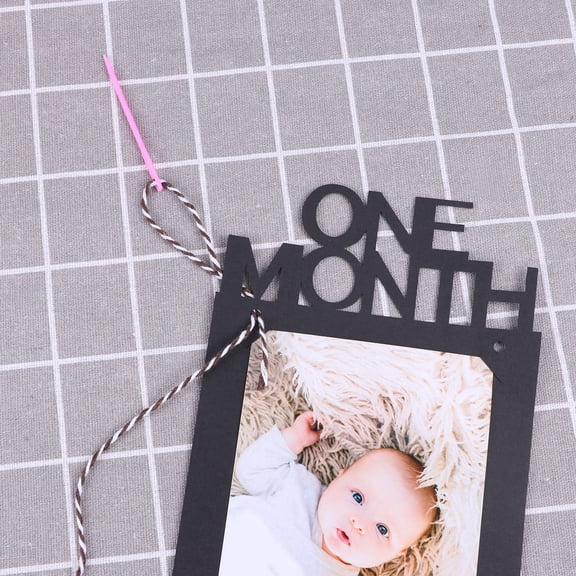 CTIRCHIU Black Birthday Banner with Retro Photo Display for Family Celebrations and Parties - 1 Set