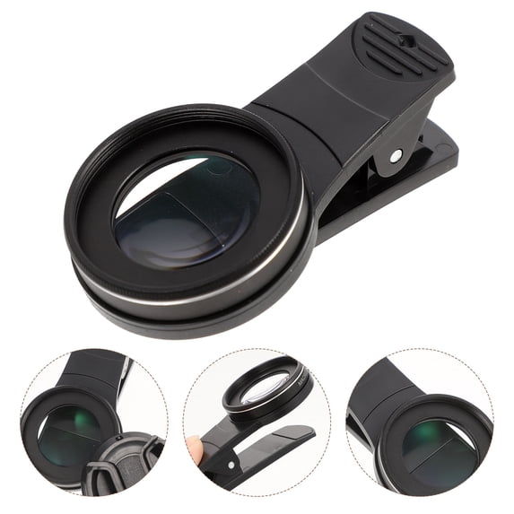 CTIRCHIU 15X Macro Lens for Smartphone with Glass and Easy Elastic Clip, Black, Enhanced Mobile Photography