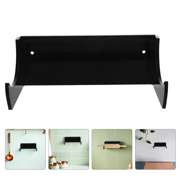 CTIRCHIU Black Acrylic Rolling Pin Hanger Rack for Wall Mounted Kitchen Organization