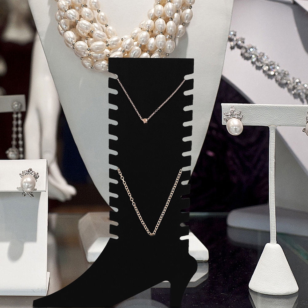 CTIRCHIU Black Flannel Jewelry Display Stand for Necklaces and Anklets ...