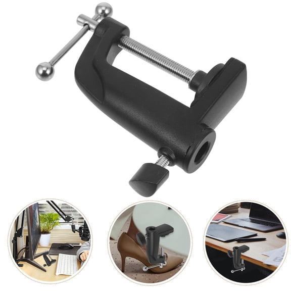 CTIRCHIU Black Metal Adjustable Table Clamp with Screw Versatile Desk Mount for Home and Office Use