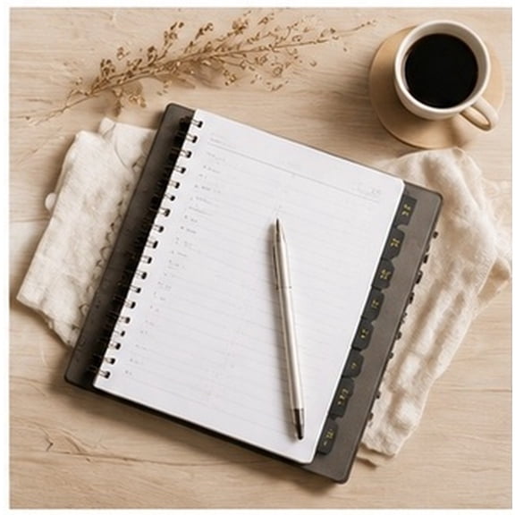 CTIRCHIU Black Sticky Month Tabs for Organizing Notebooks and Planners 5Sheets
