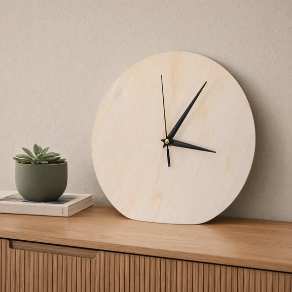 CTIRCHIU White Wooden 25cm Clock Face Blank Round Unfinished Dial