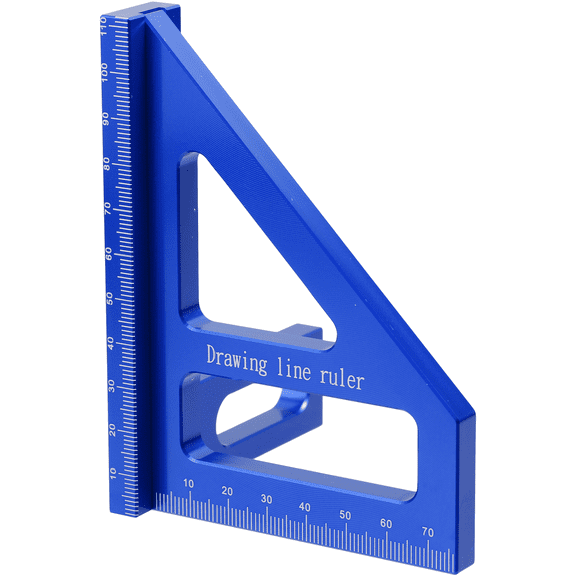 CTIRCHIU Triangle Ruler 45 90 Degree Scriber Blue Aluminum for Woodworking