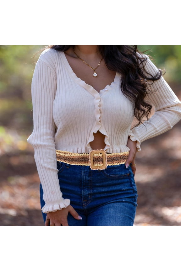 Boho Belt for Dress Women Crafted from Multi Raffia Lightweight Woven 1Pcs for Travel