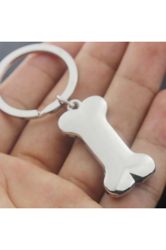 Bone Shape Keyring Metal Pendant Keychain 1Pack for Car Key and Bag