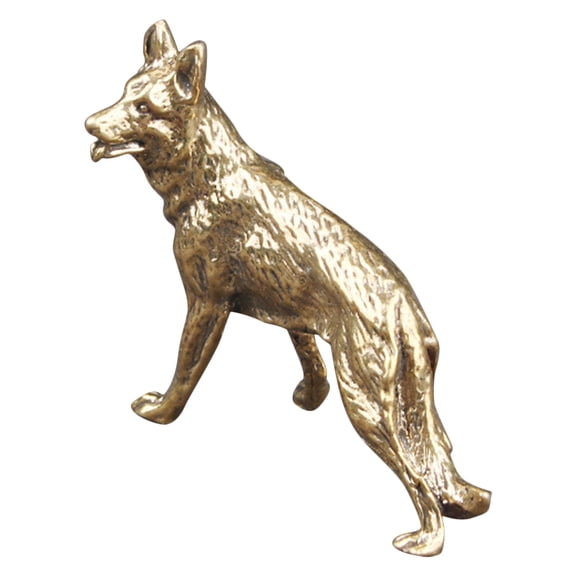 CTIRCHIU Brass Wolf Dog Figurine Vintage Feng Shui Animal Sculpture Decorative Home Ornament
