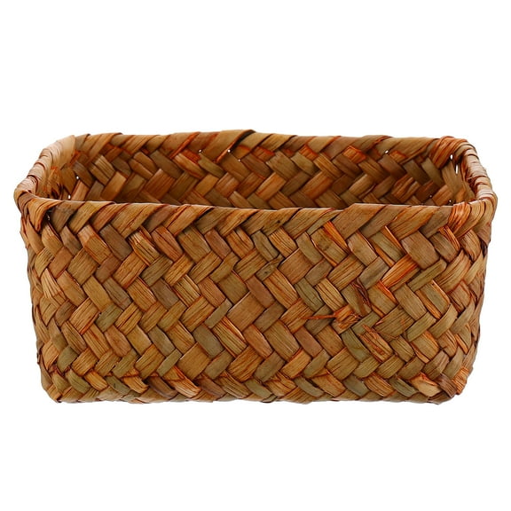 CTIRCHIU Brown Seaweed Fruit Basket for Storage Open Design Handmade Woven Rustic Basket 12.5 x 8.5 x 4.5 inches