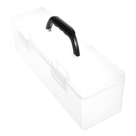 CTIRCHIU Transparent Plastic Art Supply Box with Handle Large Capacity for Paint Brushes