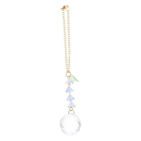 CTIRCHIU Crystal Flower Car Rearview Mirror Hanging Ornament, Stylish Multi-Color Car Interior Decoration Accessory
