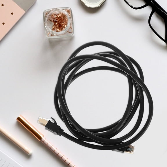 CTIRCHIU Black Cat8 Network Cord Highspeed 40gbps Ethernet Cable Double Shielded for Stable Connection