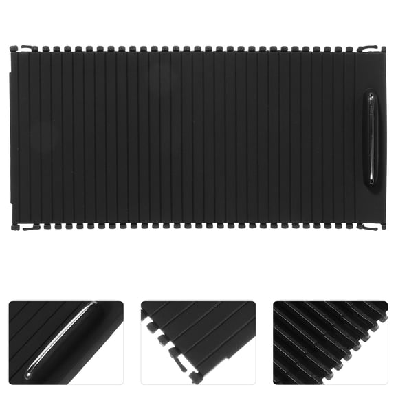 CTIRCHIU Center Console Car Cup Holder Sliding Roller Cover in Black Durable ABS Pc Material
