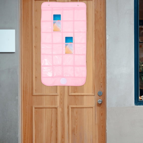 CTIRCHIU Classroom Pocket Chart Organizer Hanging Wall Door with Clear Pockets for Phones and Calculators Pink