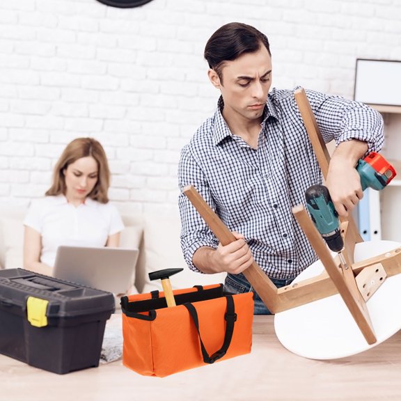 CTIRCHIU Cloth Ladder Tool Bag for Ladder Accessories with Spacious and Portable Design in Orange