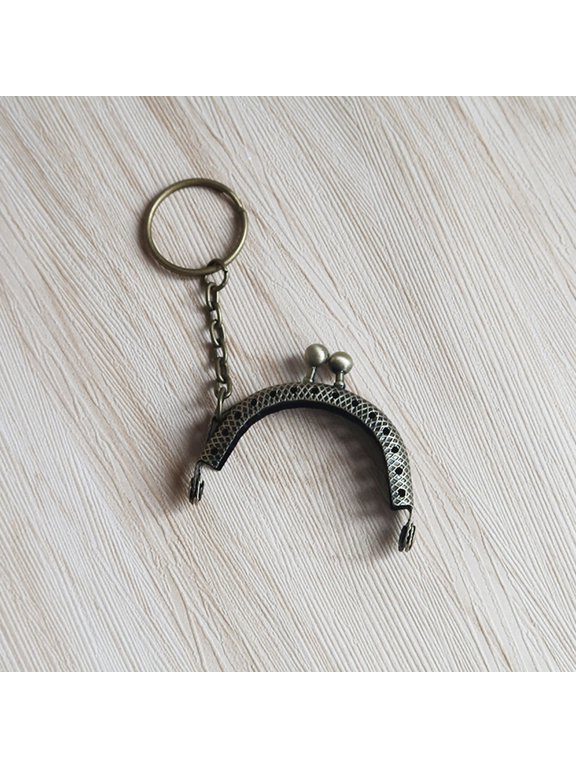 Clutch Bag Frame Key Chains Metal Purse Frame Golden 1Set for Families