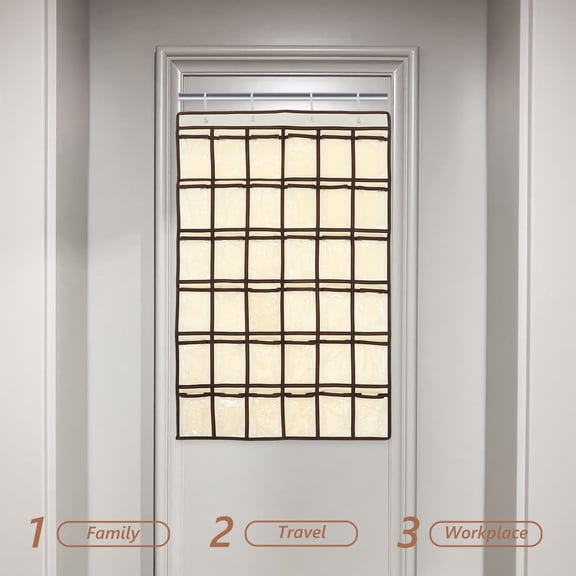 CTIRCHIU Multifunctional Beige Hanging Organizer for Classroom Phone and Small Items