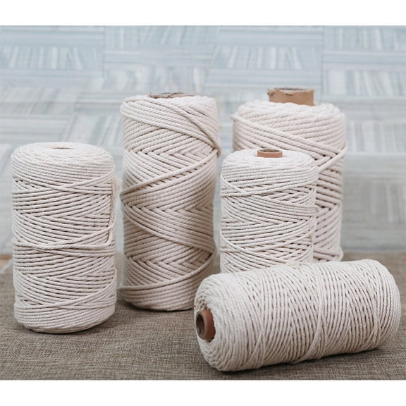 CTIRCHIU Soft Cotton Rope Bundle for Boho Wall Tapestry, Macrame, and Home Decor Beige Color