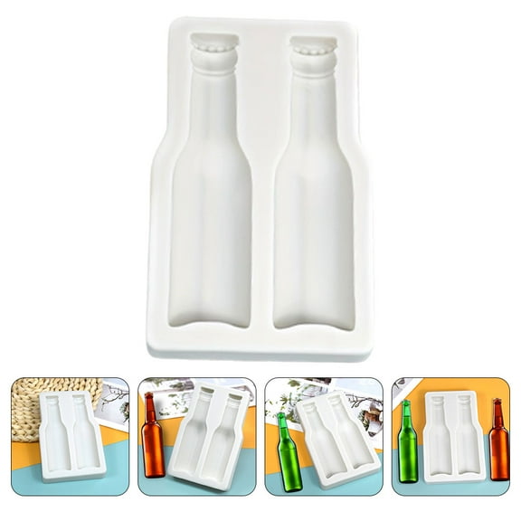 CTIRCHIU Creative White Silicone Beer Bottle Mold for DIY Chocolate Fondant Cake Decoration Nonstick and Reusable