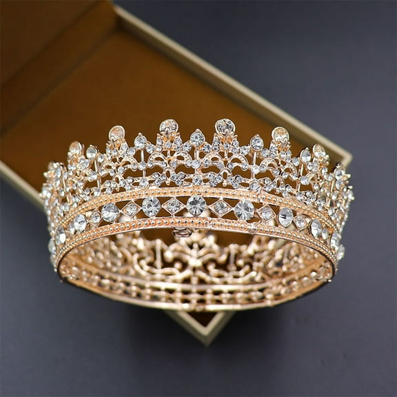CTIRCHIU Crystal Crowns And Tiaras Tiara Hair Decoration Alloy Golden 1Set