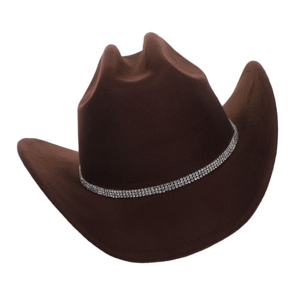CTIRCHIU Cowgirl Hat Brown Felt Sturdy Lightweight Western Decor Accessory