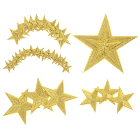 CTIRCHIU Cute Golden Star Patches Polyester Embroidered Appliques for Sewing