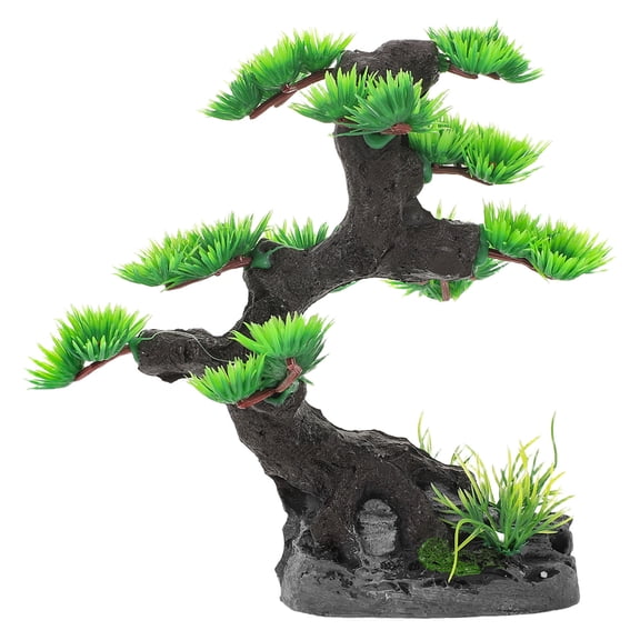 CTIRCHIU Decorative Plastic Aquarium Bonsai Welcoming Pine Tree for Aquarium and Turtle Tank