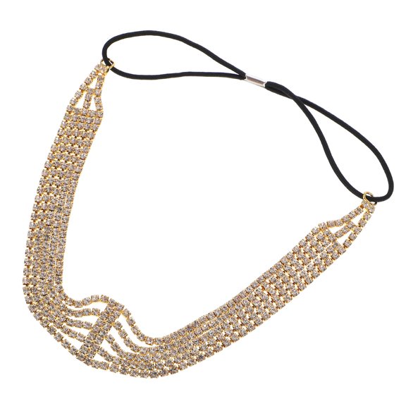 CTIRCHIU Bridal Headdress Head Chain Golden Alloy 1Set Stable on Head Party