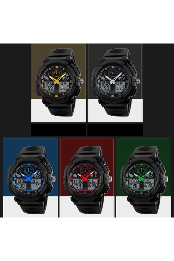 LED Digital Watch in Red with Multifunction Display and Comfortable PU Strap