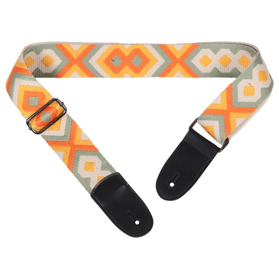 CTIRCHIU Adjustable Bass Guitar Strap with Ethnic Pattern, Material and Comfortable Padding for Secure and Stable Play